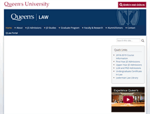 Tablet Screenshot of law.queensu.ca